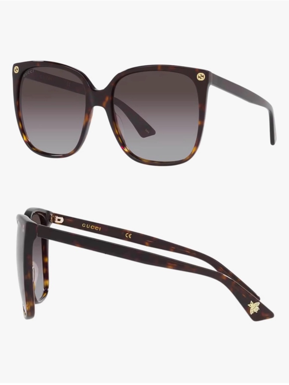 Gucci Tortoiseshell Frame Sunglasses with Brown Lenses - Picture 2 of 12